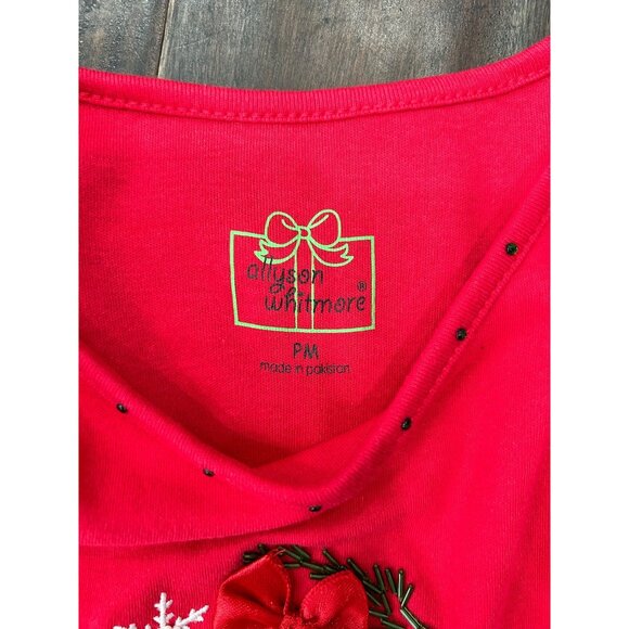 Alyssa Whitmore Womens Christmas Top Gingerbread Man Bow Design - Picture 6 of 9